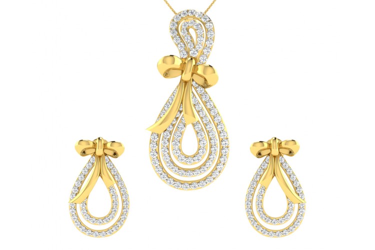 Iriana Diamond Earrings & Pendant Set